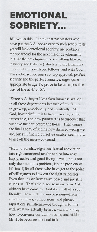 Emotional Sobriety