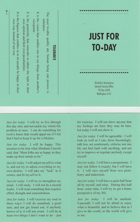 Just for Today Card