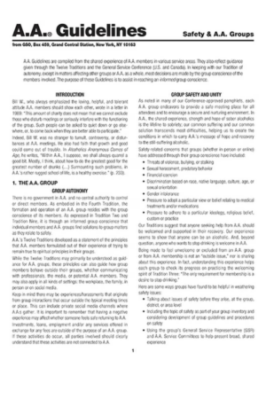 Safety and A.A. groups guidelines