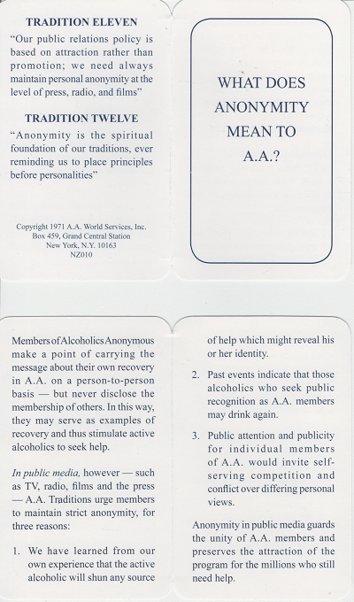 What Does Anonymity Mean Card
