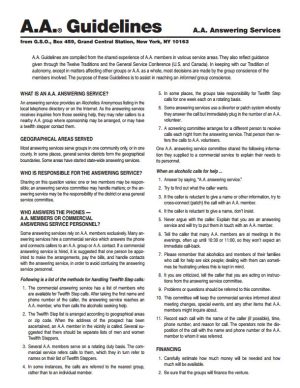 Guidelines - A.A. Answering Services