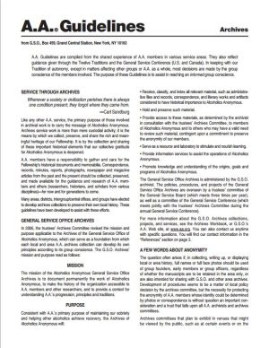 Guidelines - Archives